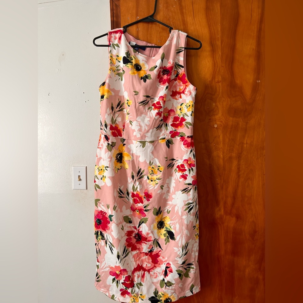 Apt. 9 Women’s Pink Floral Round Neck Sleeveless Dress Size 10